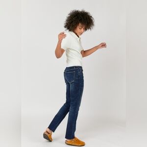 Oliver Logan Blue Boyfriend Jeans with Cuffed Hem and Relaxed Fit
